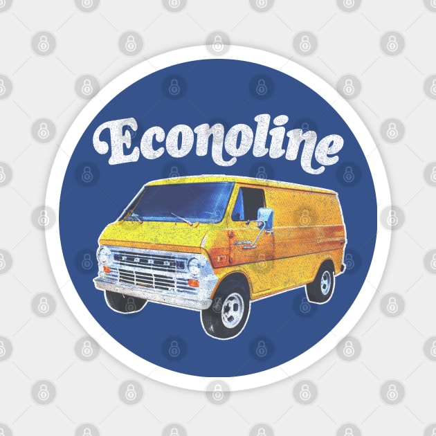 1970s Custom Econoline Van / Faded Thrift Style Retro Design Magnet by DankFutura